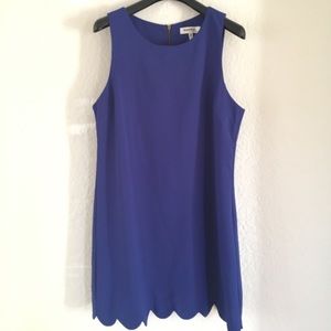Monteau Blue Scalloped Hem Dress